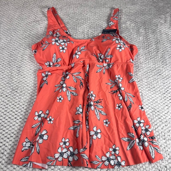 Summer Mae Women's Coral Floral Tankini Two Piece Swimsuit Set Size 20W NWT - Picture 4 of 15